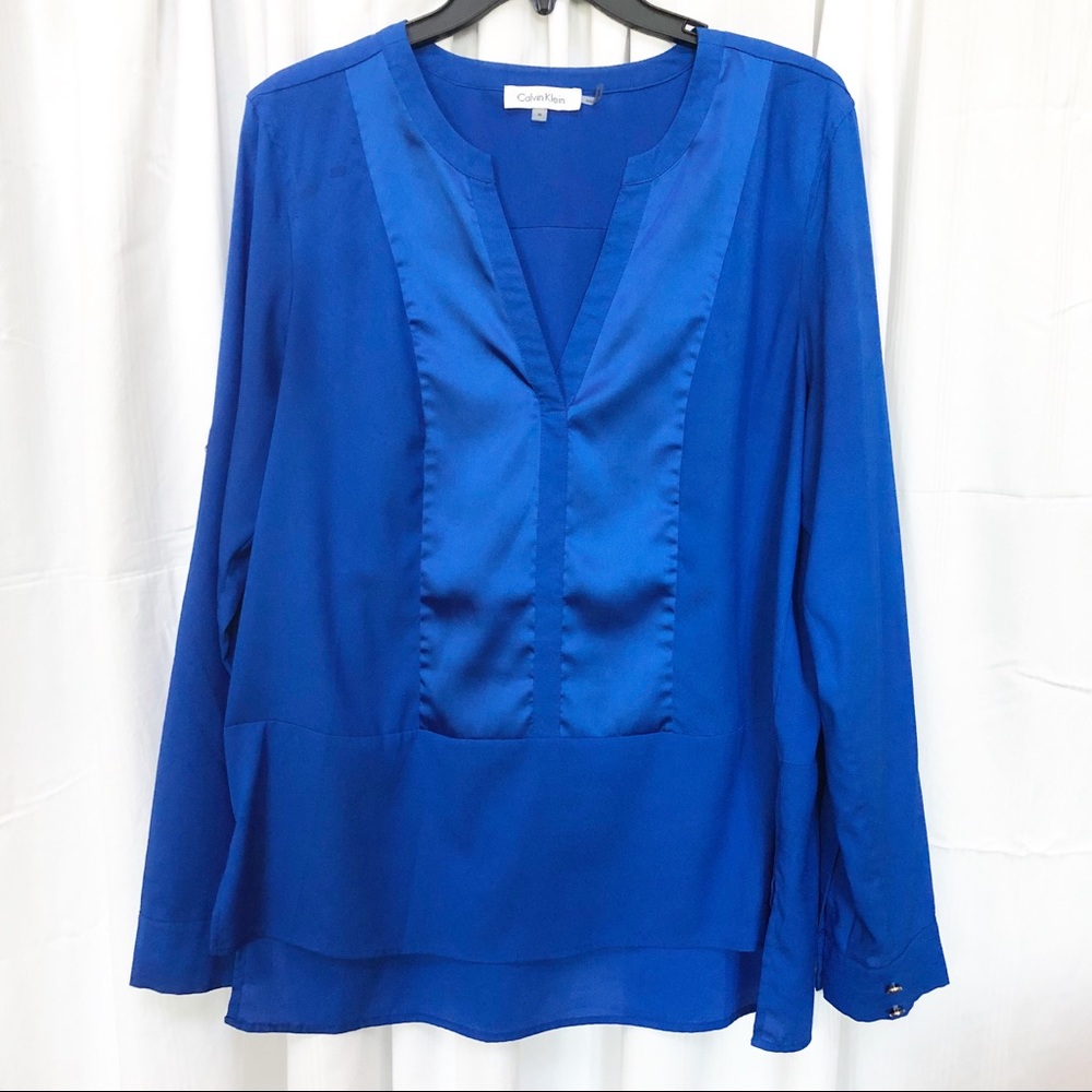Calvin Klein silky royal blue tunic